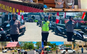 Saat Polisi Laki-Laki Sholat Jumat, Polwan Polres Sinjai Siaga Kawal Keamanan dan Pelayanan.