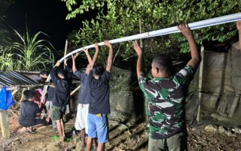 Di Tengah Gelap Malam, Satgas TMMD Ke-129 Kodim 1413/Buton Tak Padamkan Harapan, Berjuang Hadirkan Air Bersih untuk Warga Ambuau Togo