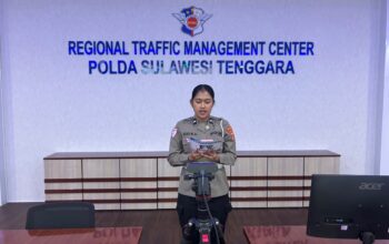 Pantau Arus Lalu Lintas Pagi, Ditlantas Polda Sultra Hadirkan Traffic Update Bersama RRI Kendari