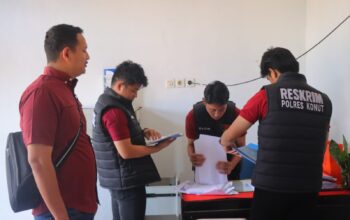 Satreskrim Polres Konawe Utara Gelar Pengeledahan Kantor DPMD Kabupaten Konawe Utara