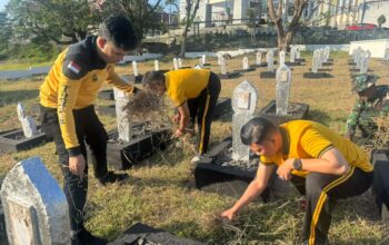Polres Soppeng Gelar Kerja Bakti di TMP Salotungo Jelang HUT RI ke-81