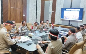 Polresta Gowa Ikuti Vicon Peresmian Jembatan Merah Putih TNI-Polri oleh Presiden RI