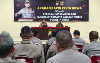 Kapolresta Gowa Motivasi Personel Samapta: Hadir, Layani dan Lindungi Masyarakat