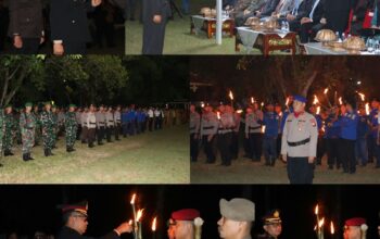 Kapolres Sinjai Pimpin Upacara Taptu dan Pawai Obor Dalam Rangka HUT RI ke-81.