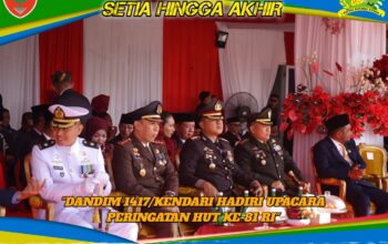 Dandim 1417/Kendari Hadiri Upacara Peringatan HUT ke-81 RI di Balaikota Kendari