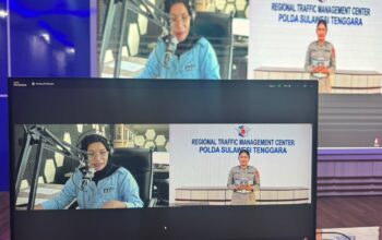 Live Report Traffic Update RRI Kendari, Ditlantas Polda Sultra Pantau Arus Lalu Lintas Kota Kendari