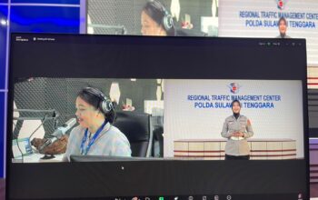 Ditlantas Polda Sultra Bersama RRI Kendari Hadirkan Update Lalu Lintas, Arus Kendari Terpantau Ramai dan Terkendali