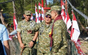 Danrem 143/HO Dampingi Kaster TNI Resmikan Jembatan Perintis Garuda di Konut