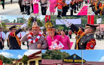 Polres Maybrat Gelar Tradisi Penyambutan Kapolres Baru AKBP Jandry Denny Sairlela