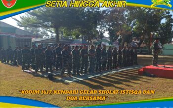 Hadapi Kemarau Panjang dan Ancaman Karhutla, Kodim 1417/Kendari Gelar Sholat Istisqa dan Doa Bersama
