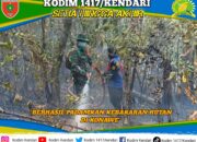 Sinergi Babinsa Koramil 1417-02/Wawotobi dan Tim Gabungan Berhasil Padamkan Kebakaran Hutan di Konawe