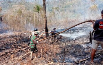 PERSONIL POLSEK MALUA MENDATANGI TKP KARHUTLA DI SALUBOKO DESA BONTO KECAMATAN MALUA