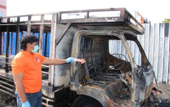 Olah TKP Kebakaran Truck di Belakang Total Mart Luwuk, Polisi Fokus pada Penyebab