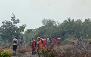 RESPON CEPAT, POLRES LINGGA BERSAMA TNI DAN INSTANSI TERKAIT PADAMKAN KEBAKARAN LAHAN 2 HEKTARE DI BATU BERDAUN