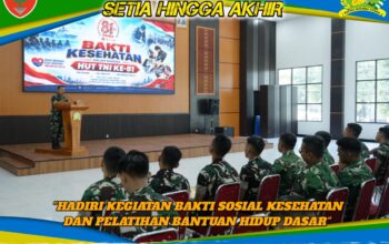 Jelang HUT ke-81 TNI, Kodim 1417/Kendari Hadiri Kegiatan Bakti Sosial Kesehatan dan Pelatihan Bantuan Hidup Dasar