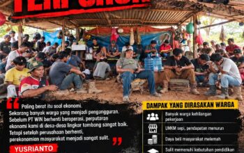 PT WIN Berhenti Beroperasi, Ekonomi Warga Lingkar Tambang Terpuruk